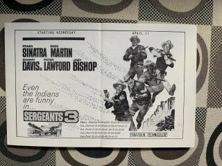Movie Flyer “sergeants 3” Dean Martin Frank Sinatra