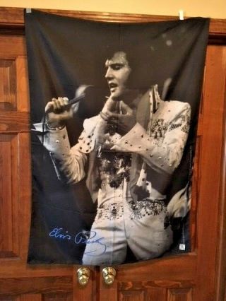 1973 Aloha From Hawaii Vtg Elvis Presley Banner Flag Poster Art Wall Tapestry
