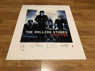 The Rolling Stones Stripped Plate Signed Limited Edition Lithograph 17/2500