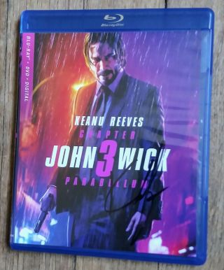 Keanu Reeves " Autographed Hand Signed " John Wick 3 Blu Ray/dvd