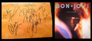 Bon Jovi 1985 Complete Band Autograph Set,  Balloon Megarare 7800 Fahrenheit
