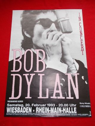 ,  1993 Bob Dylan Concert Poster 20.  2.  Wiesbaden Germany 1st Print