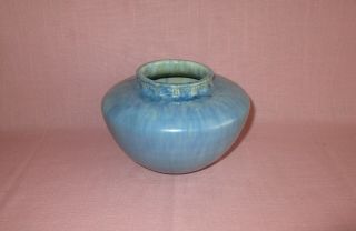 Roseville Pottery Arts & Crafts Imperial II Vase 200 - 4 in Blue Green 4 3/4 