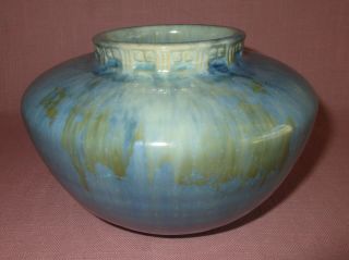 Roseville Pottery Arts & Crafts Imperial II Vase 200 - 4 in Blue Green 4 3/4 