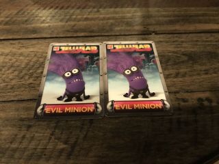 Dave And Busters Despicable Me Jellylab Game - Two Evil Minion Rare Cards