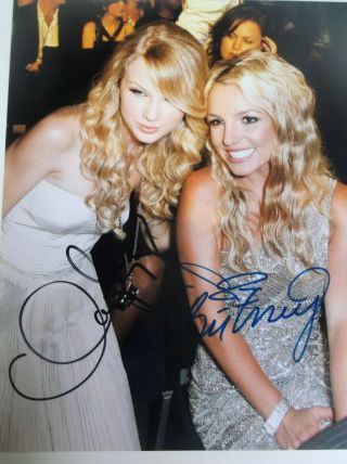 Britney Spears And Friend Dual Signed Photo
