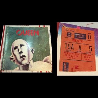 Orig 1977 Queen News Of The World Tour Concert Program W/ Nyc Msg Ticket Stub