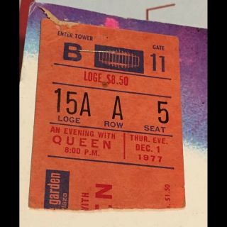 Orig 1977 Queen News of the World Tour Concert Program w/ NYC MSG Ticket Stub 3