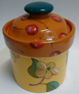 Droll Designs Hand Painted Signed Canister Lidded Jar (4)