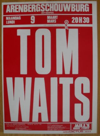 Tom Waits Silkscreen Concert Poster 