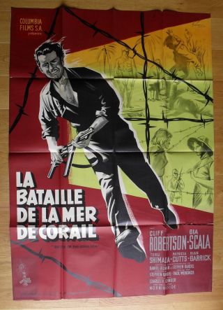 Battle Of The Coral Sea French Movie Poster 63 " X47 " 