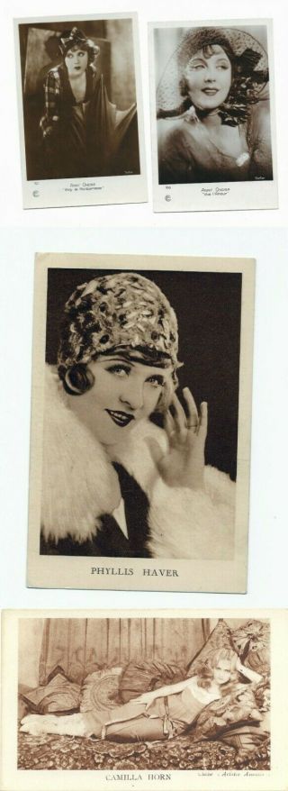 1930s 4 Diff Hollywood Movie Studio Postcards Horn Ondra Haver 260