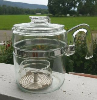 Vintage Pyrex Glass Coffee Pot 7759 - H Percolator 6 - 9 Cup A - 22