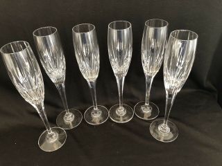 Mikasa Arctic Lights Crystal Champagne Flutes Glasses Set Of 6 10 3/4 “