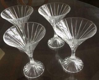 Mikasa Park Lane Set Of 4 Martini Glasses/goblets Crystal Clear
