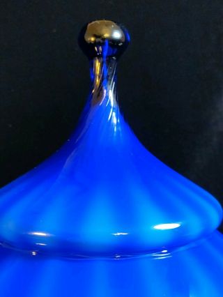 MCM Empoli Cased Blue Apothecary Jar with Circus Tent Lid 2