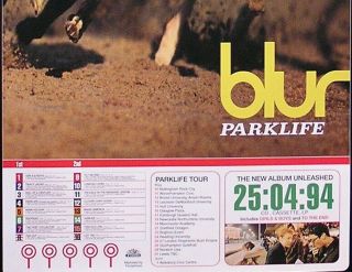 Blur 1994 Parklife Tour Unleashed Album Release UK Promo Poster RARE 3