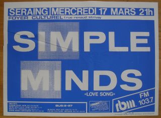 Simple Minds Silkscreen Concert Poster 