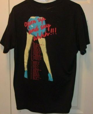 Vintage Poison Open Up And Say Ahh Tour T - Shirt Size L 80s Dated