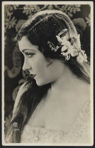 Vintage 1920s French Rppc Real Photo Postcard Silent Film Legend Gloria Swanson
