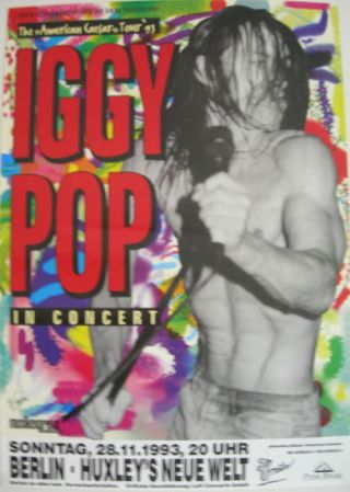 Iggy Pop Concert Tour Poster 1993 American Caesar