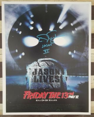 Cj Graham Signed Jason Voorhees Friday The 13th Part 6 Jason Lives 11x14 Poster
