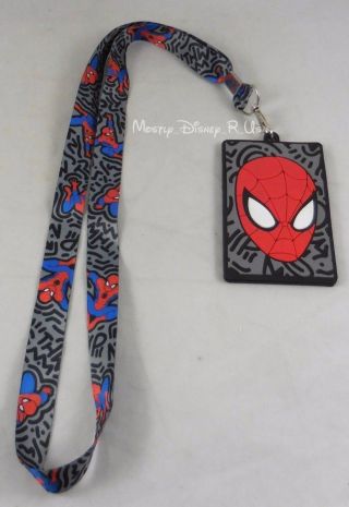 Marvel Spider - Man Doodle Silicone Id Lanyard Neckstrap With Rubber Holder