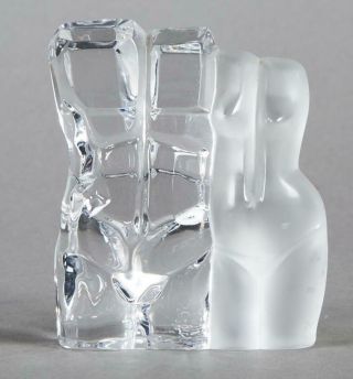 Daum France Crystal By Maurice Legendre Tendresse Male Female Torso Figurine