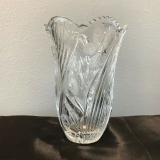 10 " Hand Cut 24 Heavy Lead Crystal Vase Made In Poland