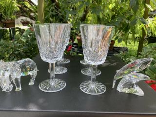 Vintage Waterford Crystal Lismore Set Of 6 Water Goblets 6 7/8 ".
