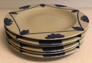 Set of 6 Cantagalli Hand Painted Blue Dinner Plates Florence Italy 10.  25 