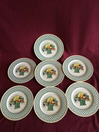 7 Villeroy & Boch Anno 1748 Basket Germany 8 1/2 " Porcelain Salad Plates