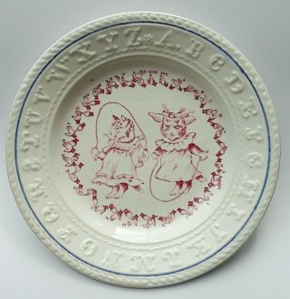 Rare H Aynsley & Co Longston Staffordshire Abc Sign Language Cat/kitten Plate