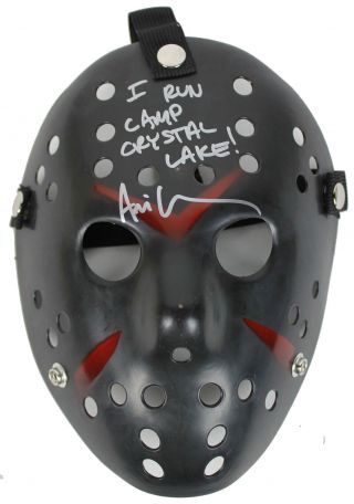 Ari Lehman Friday The 13th I Run Camp Crystal Lake Signed Black Jason Mask Bas
