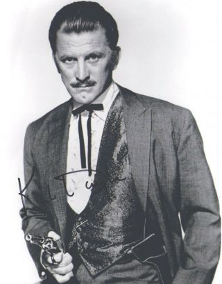 Signed B&w Photo Of Kirk Douglas Of " Gunfight At The Ok Corral "