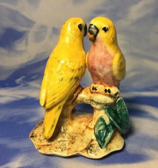 Htf Vintage Stangl Pottery " Double Love Birds " Yellow Birds Figurine 3404 Euc