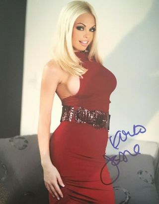 Jesse Jane In A Red Dress Sexy Adult Model Signed 8x10 Photo Proof E3