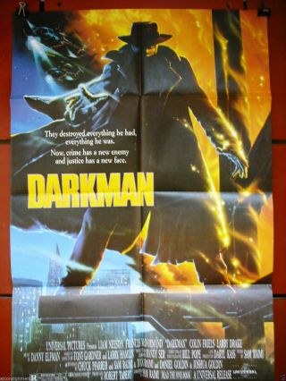 Darkman {liam Neeson} 40x27 " Lebanese Movie Poster 90s