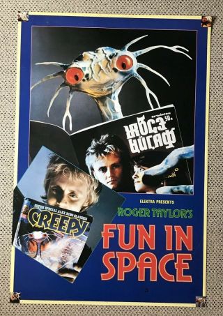 Roger Taylor Fun In Space Rare 1981 Promo Poster Queen Color 24 " X 36 "
