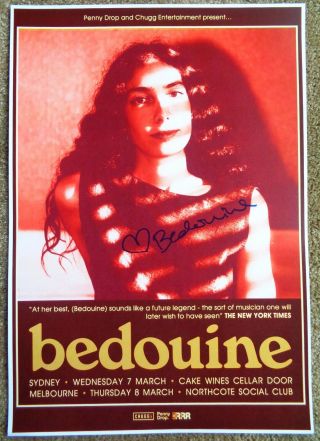 Signed Bedouine Gig Poster In - Person W/proof Autograph Azniv Korkejian Concert