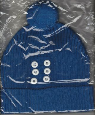 Michael Nesmith Blue Wool Hat Cap Beanie 2016 Tour 6 Button In Poly Bag