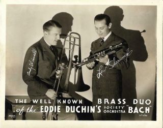 1936 Three Bach Promotional Photos Brass Sections Jazz Bands Trumpet Trombone