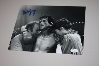 Rocky Star Burt Young " Paulie " Signed 8x10 Photo Talia & Sylvester Stallone Jsa