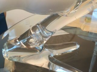 Murano? Hand Blown White Song Bird on Branch Art Glass Sculpture 8 Inches High 3
