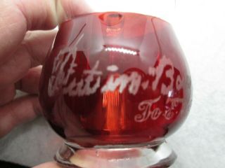 Antique Ruby Red Flash Glass Souvenir Of Put - In - Bay Creamer
