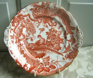 ROYAL CROWN DERBY RED AVES TABBED CAKE PLATE 2
