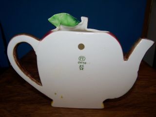 VINTAGE ANTHROPOMORPHIC PY RED APPLE WALL POCKET TEAPOT SHAPED 2