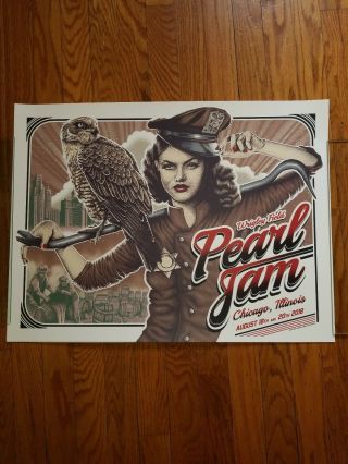 Pearl Jam Wrigley Field Poster Chicago Il August 18th And August 20th 2018