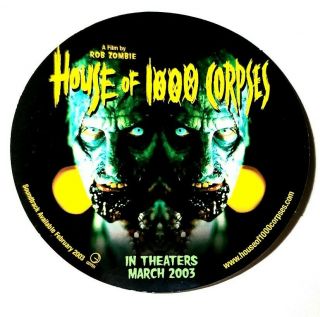 2003 House Of 1000 Corpses Movie Promo Sticker - Sid Haig Rob Zombie Horror Film