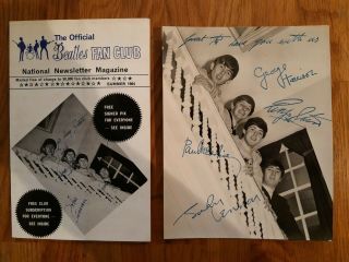 Beatles Fan Club Newsletter Promo Card And Mailer 1964.